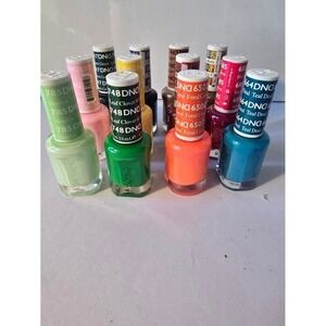 DNails Nail Polish Lacquer Lot 12 Colors Voodoo Green Coral Teal Gold Glitter‎